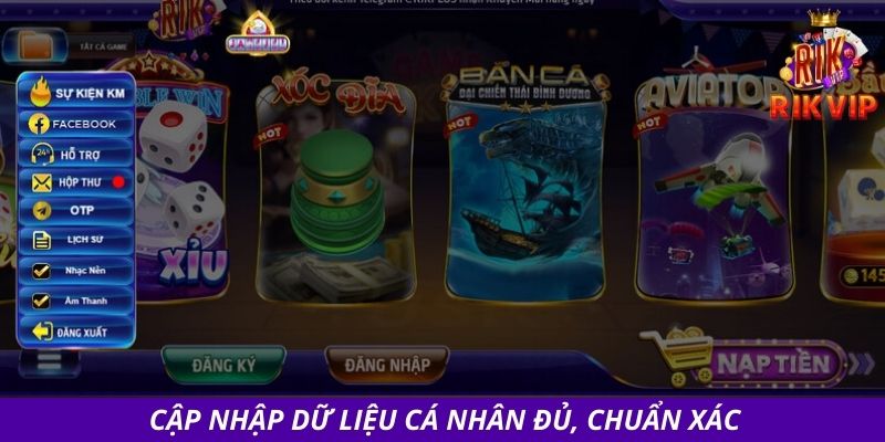 Cập nhập dữ liệu cá nhân đủ, chuẩn xác